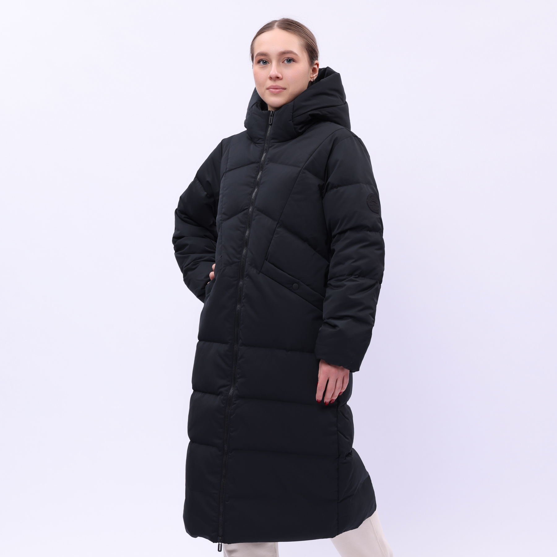 AYMU044-3 Длинный пуховик Urban Sports чёрный