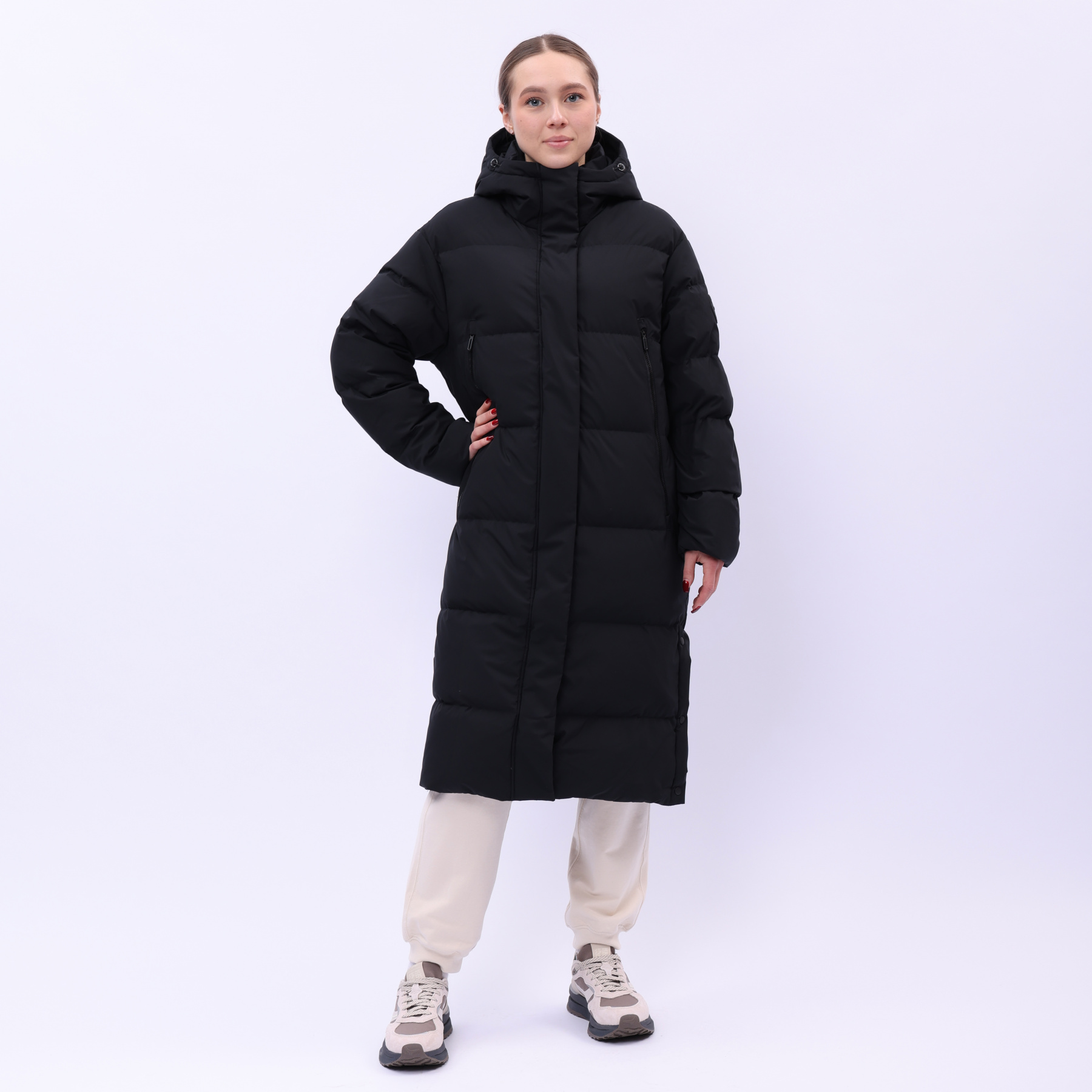 AYMU110-2 Длинный пуховик Essentials чёрный