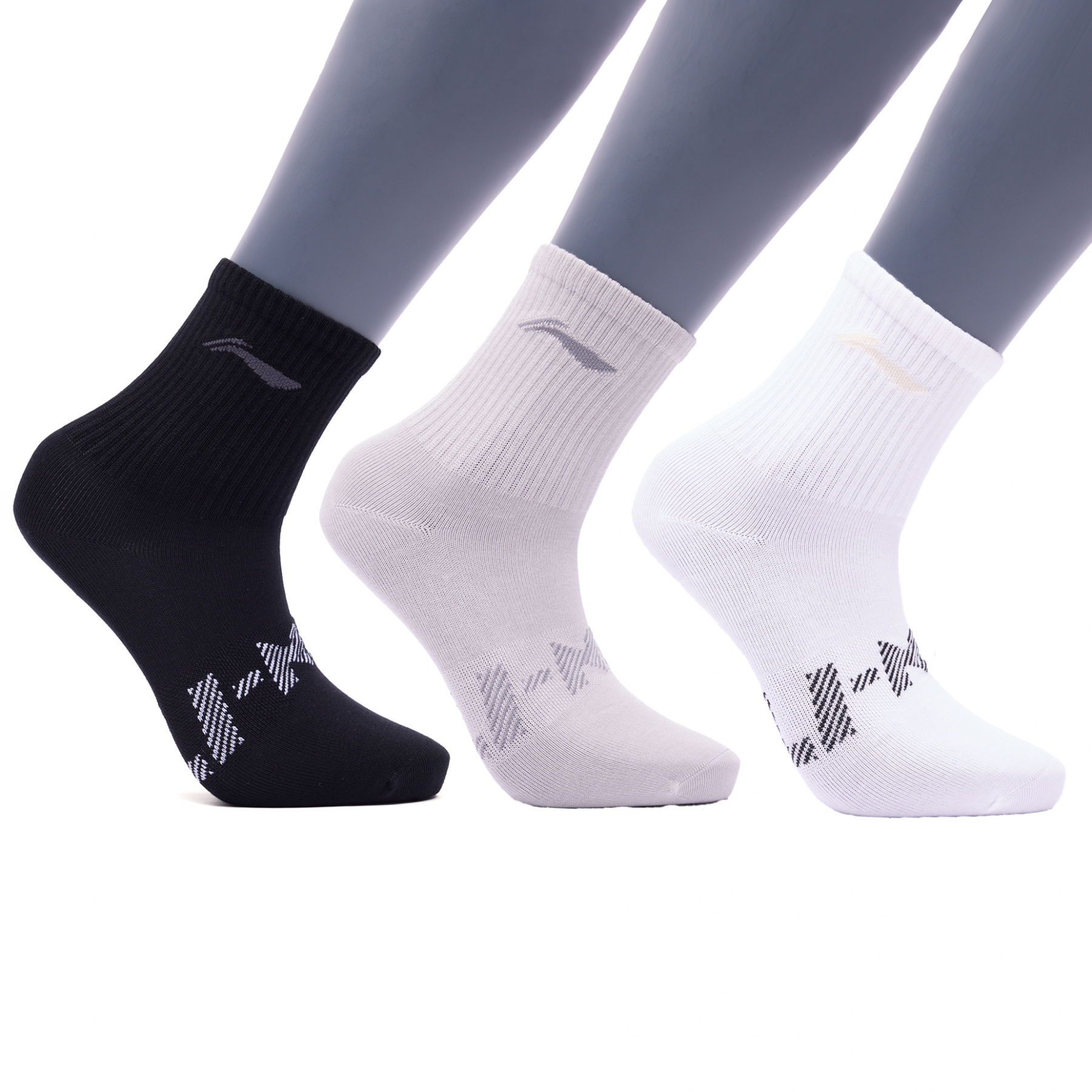 AWTV005-3 Носки Sports Style Белый/Серый/Черный