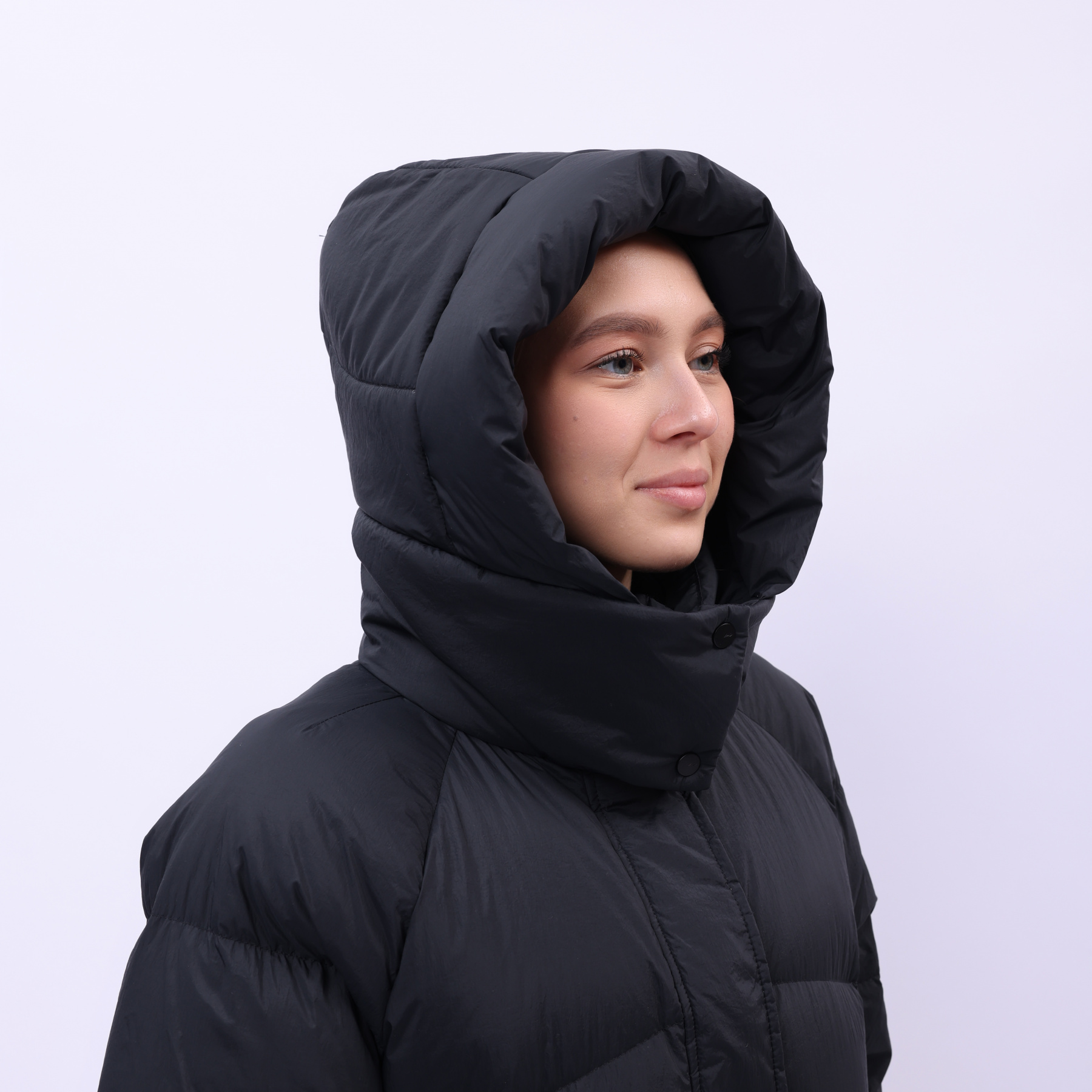 AYMU090-2 Длинный пуховик Workout чёрный