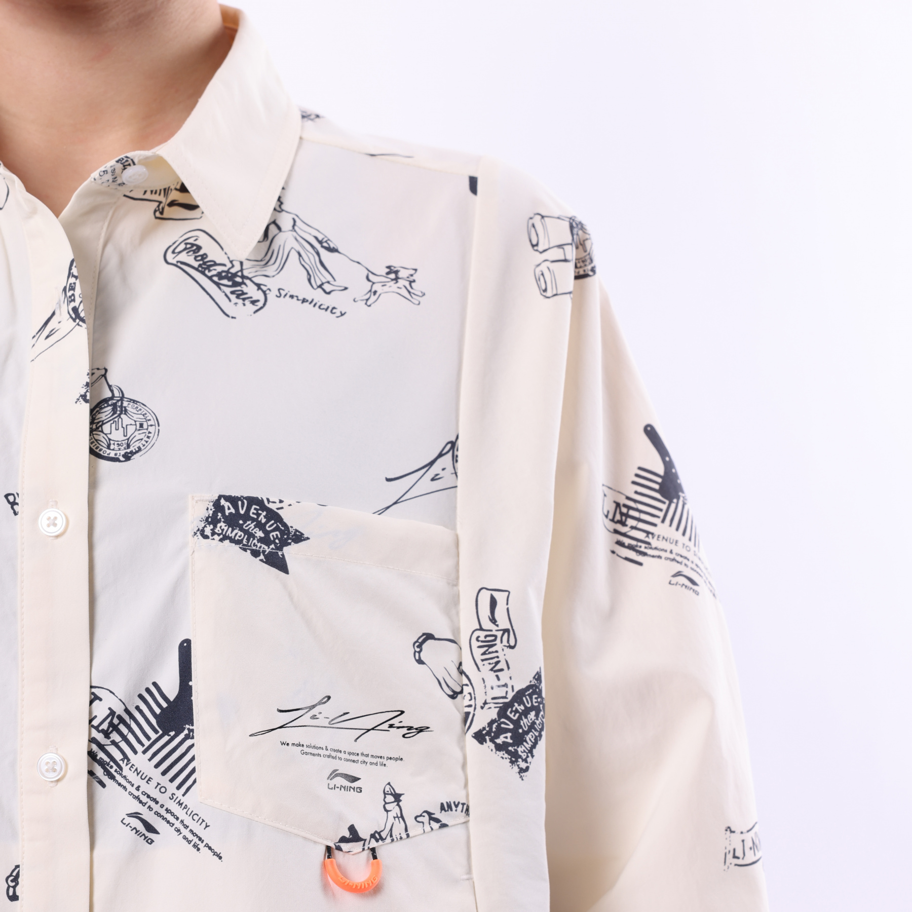 ASHV182-1 Рубашка Cross белый / черный