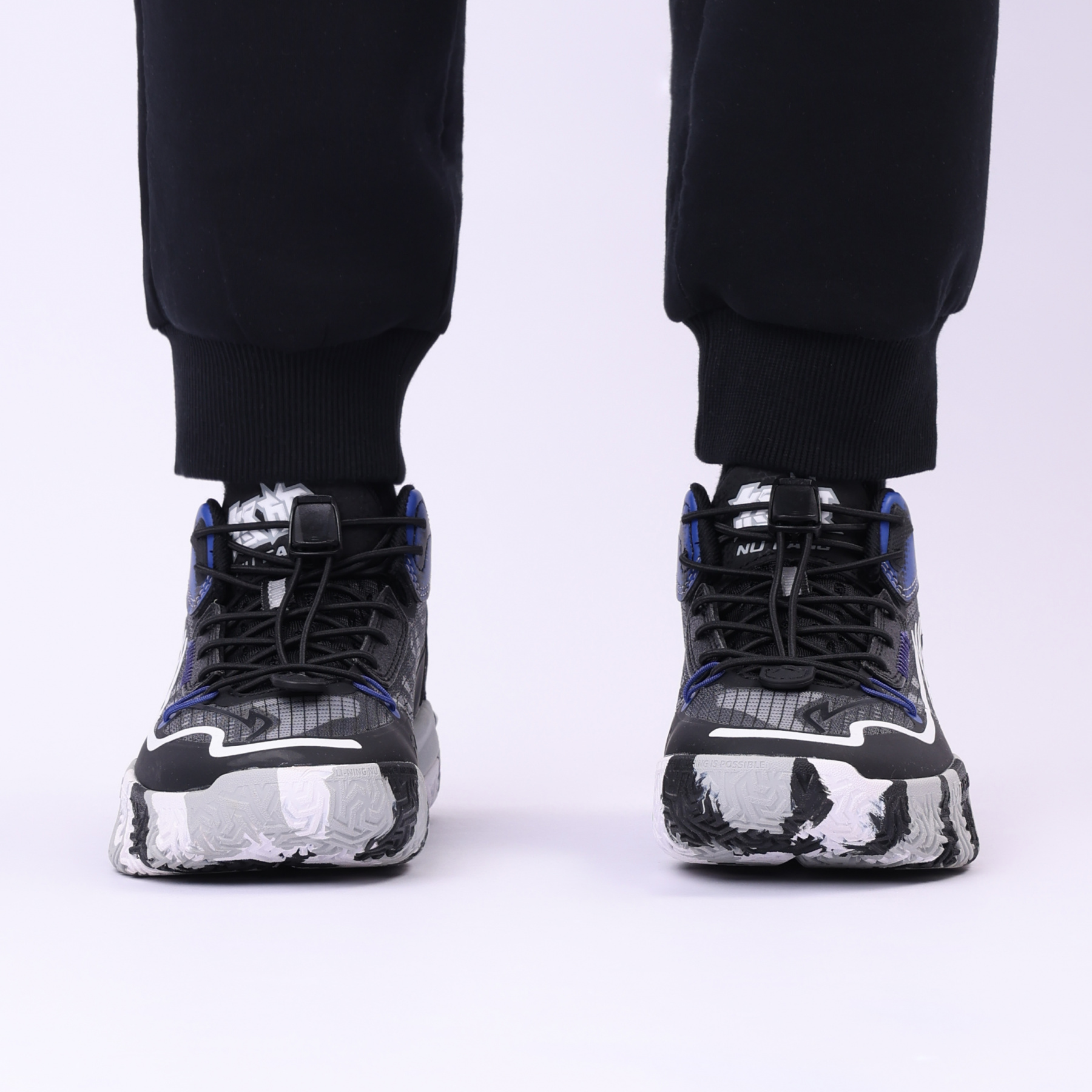 YKBU068-7 Basketball Category Youth Basketball Shoes Black/Shadow Violet Blue