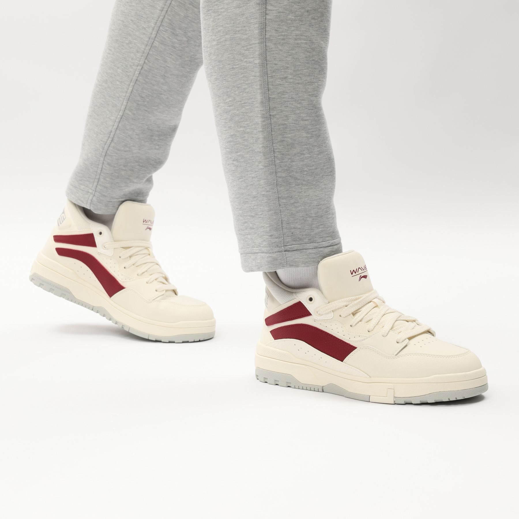 AGCU159-1 Кеды утепленные повседневные Wave Mid Fleece светло-серые