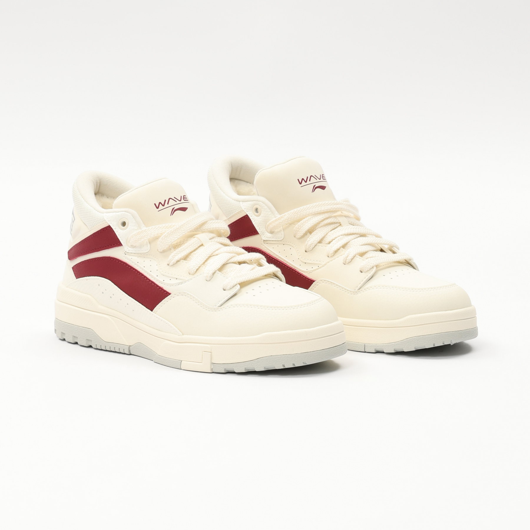 AGCU159-1 Кеды утепленные повседневные Wave Mid Fleece светло-серые