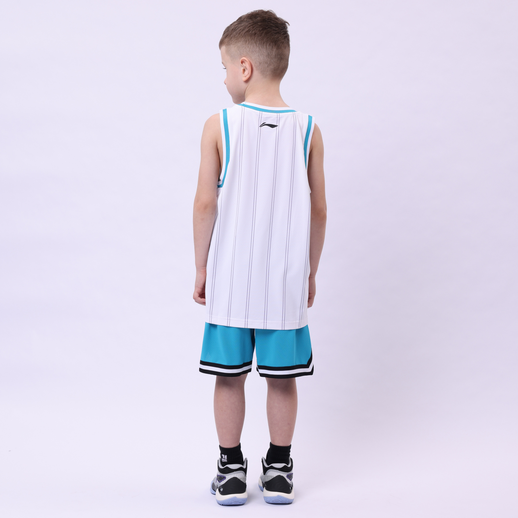 YATU007-1 Basketball Race Set Blue White Stripes/India Blue