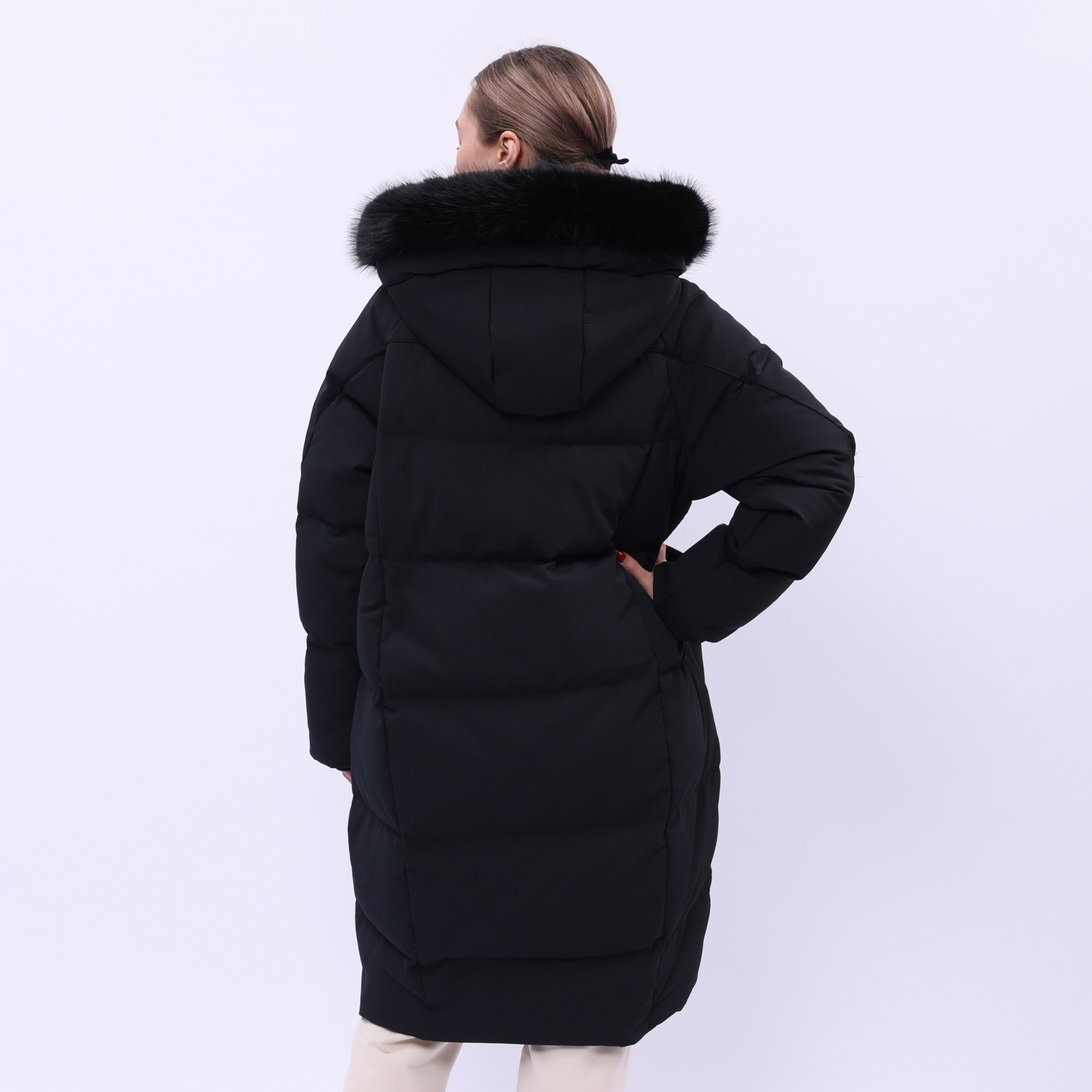 AYMU192-3 Длинный пуховик Urban Sports чёрный