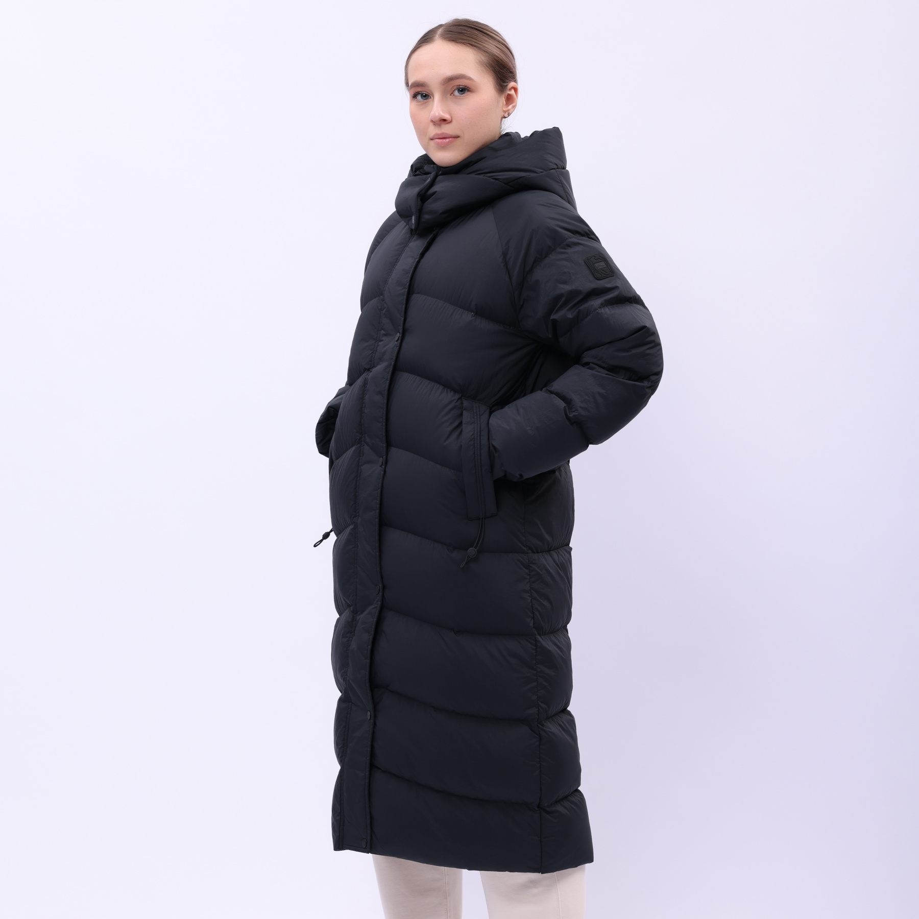 AYMU090-2 Длинный пуховик Workout чёрный