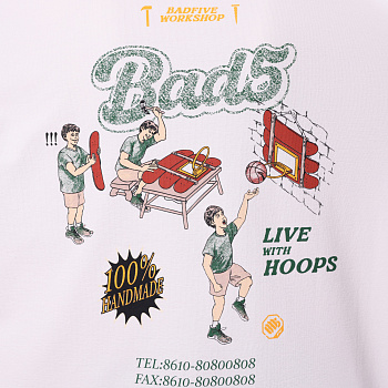 AHSV225-7 Футболка Bad5 Off-Court белый