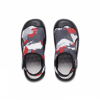 YKKT014-5 Lifestyle Kids Sandals Black/Fiery Red Camouflage